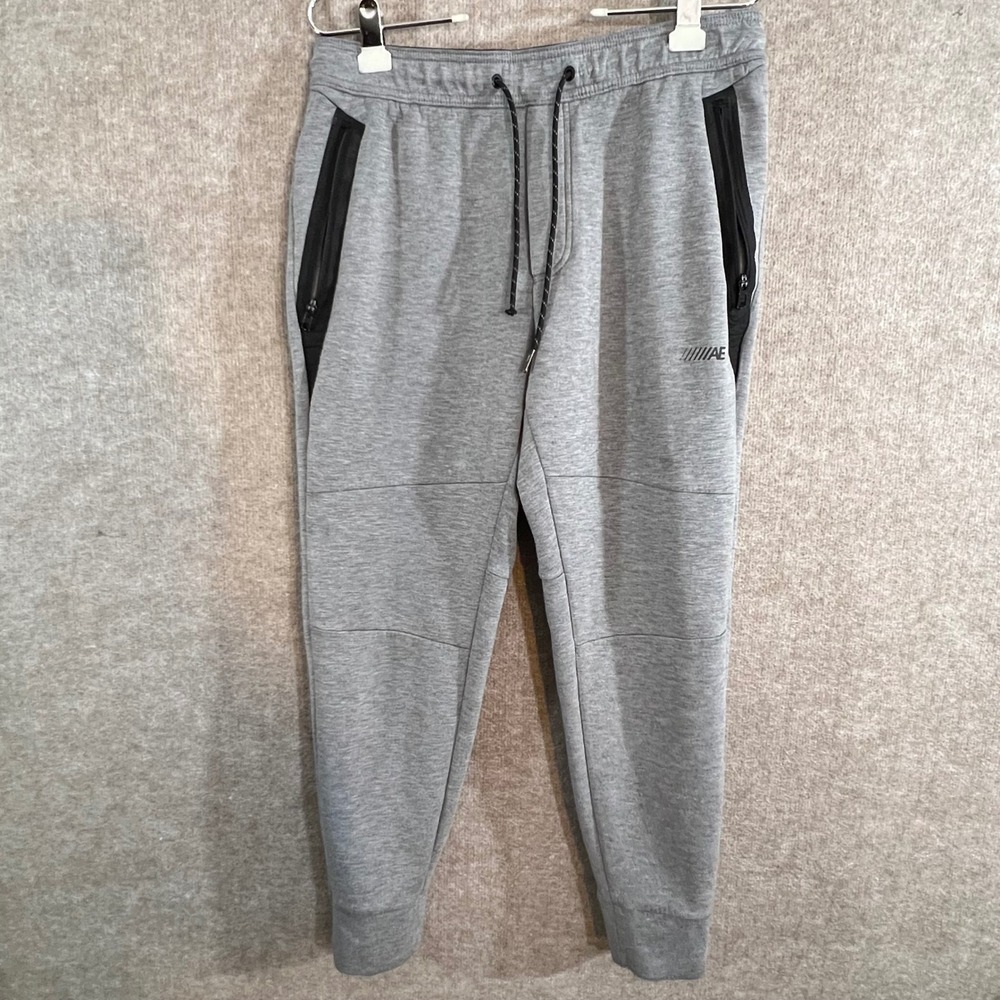 American Eagle Jogger Sweatpants Mens Medium Gray Tech Fleece Athletic Lounge